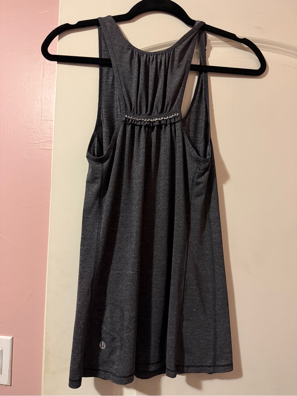 Lululemon Essential’s Pleated Tank w/ reflective gather and small hip pocket.